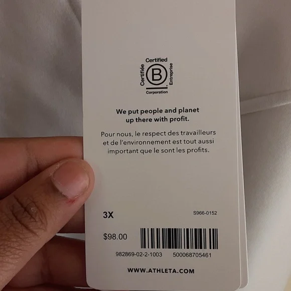 Athleta Women's Athleisure Fleece Cotton Blend Triumph Jogger in Brilliant White - Picture 6 of 7